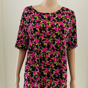 Modcloth Never Too Mesh-Y For Me Tee Raspberry Thicket Black Plus Size 2X